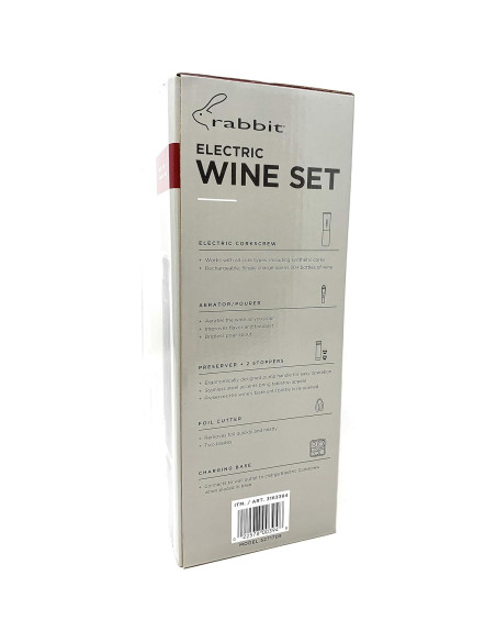 Juego de Vino Eléctrico Rabbit 5 Piezas - Sacacorchos y Accesorios