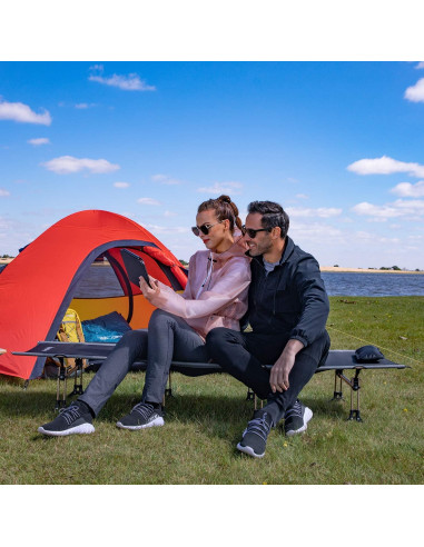 Cama de Camping Plegable KingCamp XXL 551 lbs Negra