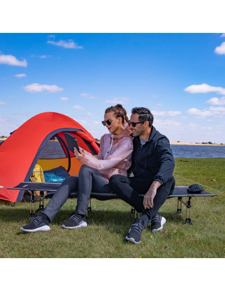 Cama de Camping Plegable KingCamp XXL 551 lbs Negra