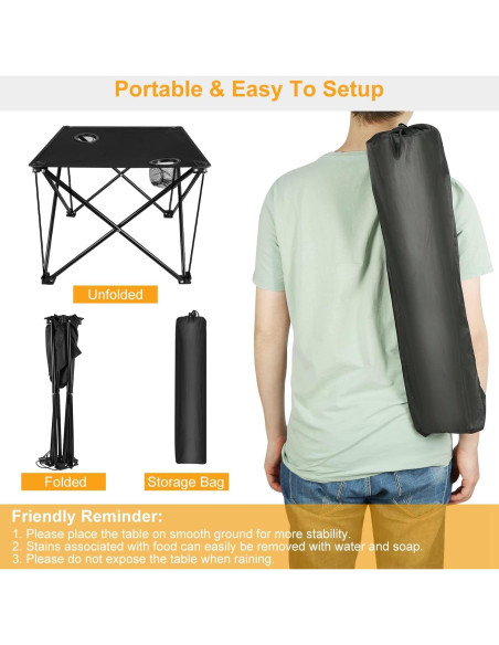Mesa Plegable de Camping TeqHome 2022 - 45.72x45.72cm, 20kg Mesa Plegable de Camping TeqHome 2022 - 45.72x45.72cm, 20kg
