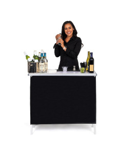 Mesa de Bar Portátil GoPong con 3 Faldas y Funda - 99x91 cm