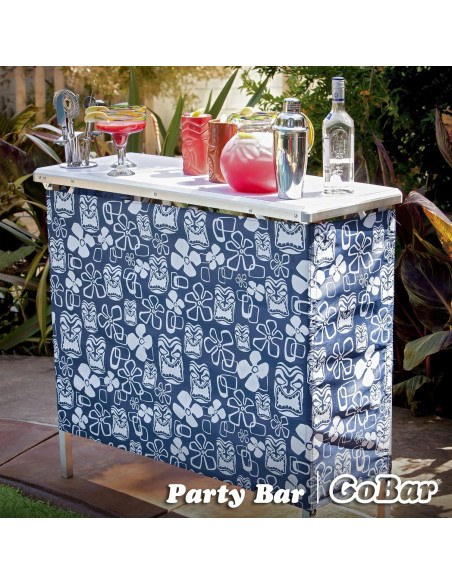 Mesa de Bar Portátil GoPong con 3 Faldas y Funda - 99x91 cm