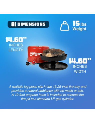 Calentador de Propano Camco 33.66 cm para Camping Rojo