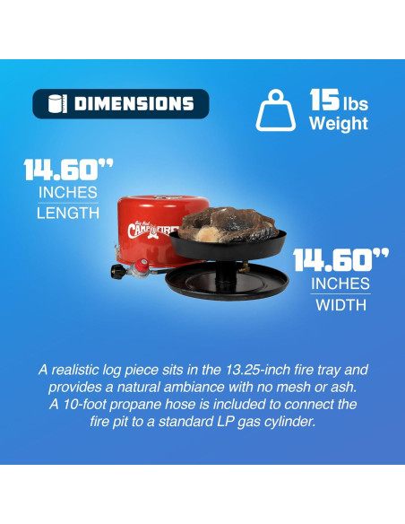 Calentador de Propano Camco 33.66 cm para Camping Rojo