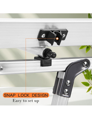 Mesa de Camping Plegable MAHOOMMAKH 90x53 cm Altura Ajustable