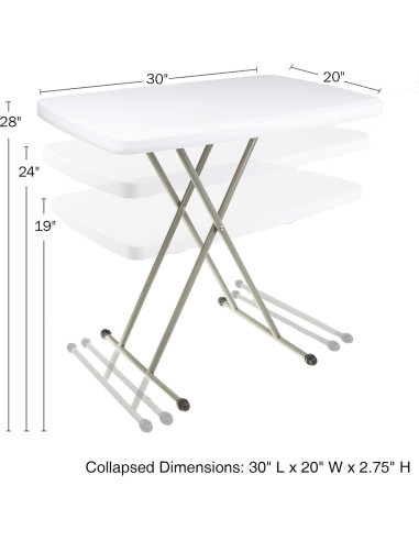 Mesa Plegable Everyday Home - Escritorio Ligero Ajustable 48.3-71.1 cm