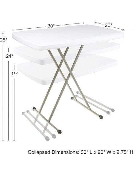 Mesa Plegable Everyday Home - Escritorio Ligero Ajustable 48.3-71.1 cm