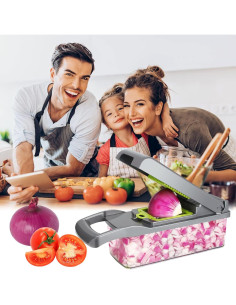 Cortador de Verduras 11-en-1 Marvelity Manual Verde Gris 2