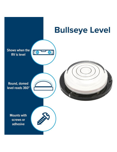Nivel de Burbuja Camco Bullseye 25573 para RV - 360 Grados