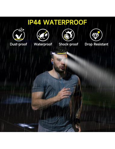 Linterna Frontal LED Recargable Doble Rombo, 260 IPX44