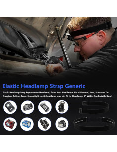 Correa de Cabeza Elástica Genérica para Linternas Frontales 1" 2