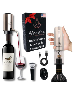 Juego de Aerador y Sacacorchos Eléctrico WineWhiz
