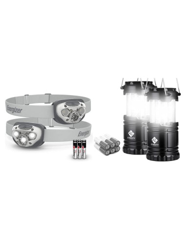 Energizer Linterna de Cabeza LED + Etekcity Linterna Camping 2-Pack