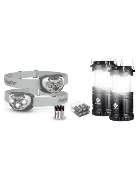 Energizer Linterna de Cabeza LED + Etekcity Linterna Camping 2-Pack