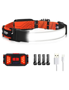 Linterna Frontal LED Recargable Luxallus 1000LM Naranja