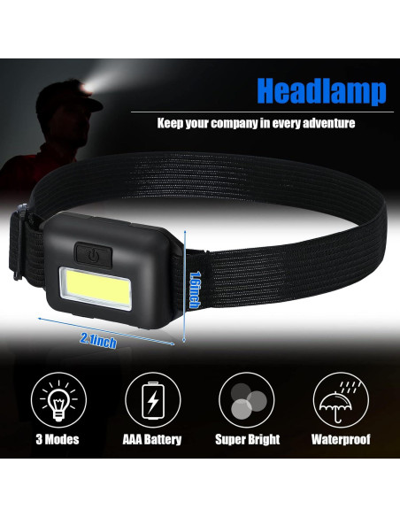 Linterna Frontal LED Macarrie 24 Piezas 800 Lúmenes Impermeable