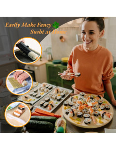Kit de Hacer Sushi 26 Piezas CRENGYBL - Incluye Rodillos y Cuchillo 2