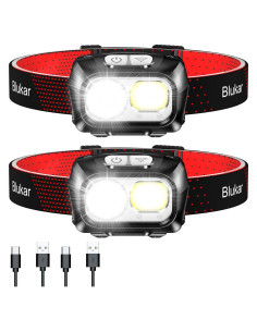 Linterna Frontal LED Blukar K9125 Recargable 2000L 2 Paquete