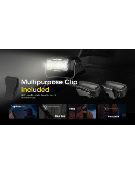 Linterna Frontal Nitecore HA15 UHE 400 Lúmenes Recargable USB-C