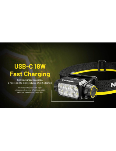 Linterna Frontal Nitecore HC75 UHE 3000 Lúmenes Recargable USB-C