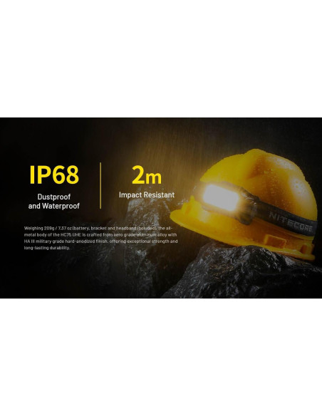 Linterna Frontal Nitecore HC75 UHE 3000 Lúmenes Recargable USB-C