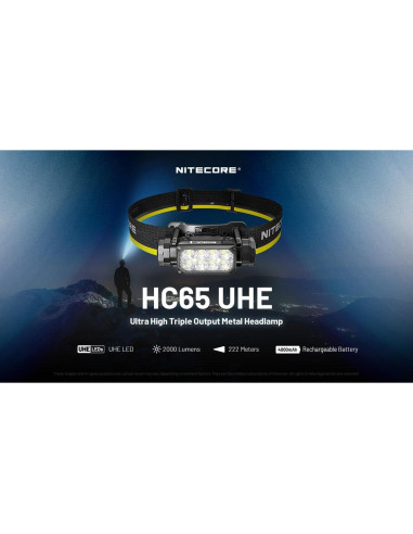 Linterna Frontal Nitecore HC65 UHE 2000 Lúmenes Recargable USB-C