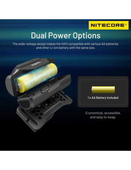 Linterna Frontal Nitecore HA11 240 Lúmenes Ultra Ligera
