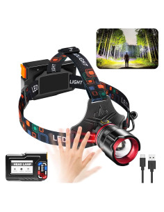 Linterna Frontal Recargable BUD K 900000 Lúmenes 5 Modos