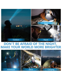 Linterna Frontal LED Recargable TPTAL 1200mAh Impermeable 2