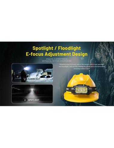 Linterna Frontal Nitecore HC75 UHE 3000 Lúmenes 192m + 2 Baterías