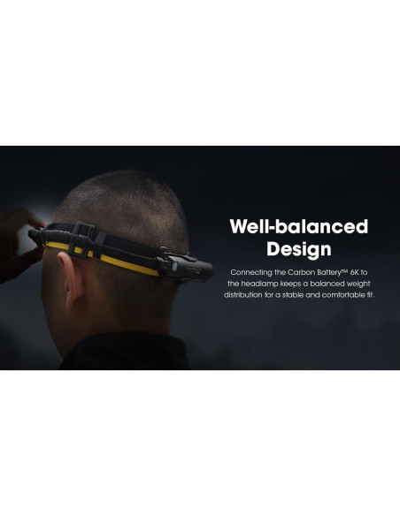 Kit Extensión Batería Carbono Nitecore 6K para Linternas NU40/NU43/NU45/NU50/HC65