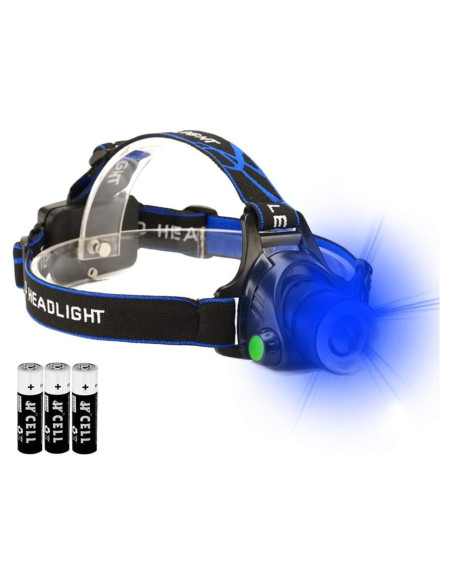 Linterna Frontal LED Azul GaiGaiMall Resistente al Agua 3 Modos Linterna Frontal LED Azul GaiGaiMall Resistente al Agua 3 Modos