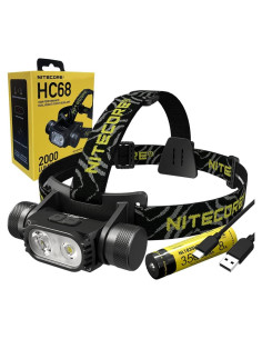 Linterna Frontal Nitecore HC68 2000 Lúmenes Recargable