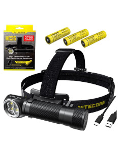 Linterna Frontal LED Nitecore HC35 - 2700 Lúmenes, 2 Baterías