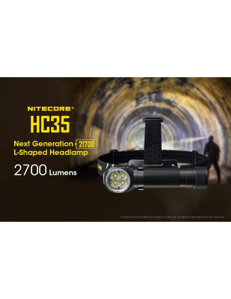 Linterna Frontal LED Nitecore HC35 - 2700 Lúmenes, 2 Baterías