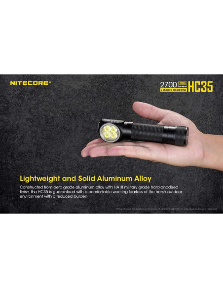 Linterna Frontal LED Nitecore HC35 - 2700 Lúmenes, 2 Baterías
