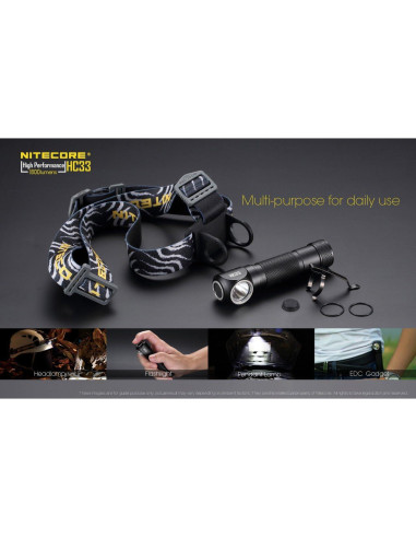 Linterna Frontal Nitecore HC33 1800 Lúmenes LED L-Forma