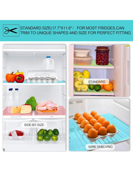 16 Alfombrillas para Refrigerador Shinywear Lavables 44.96x29.46cm