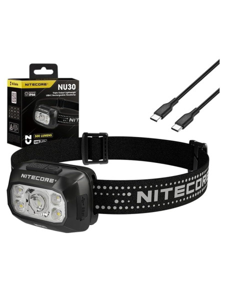 Linterna Frontal Nitecore NU30 500 Lúmenes USB-C 90g