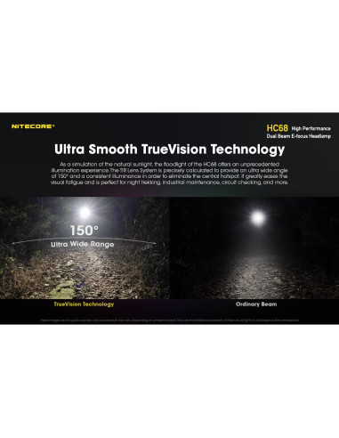Linterna Frontal Nitecore HC68 Recargable 2000 Lúmenes E-Focus