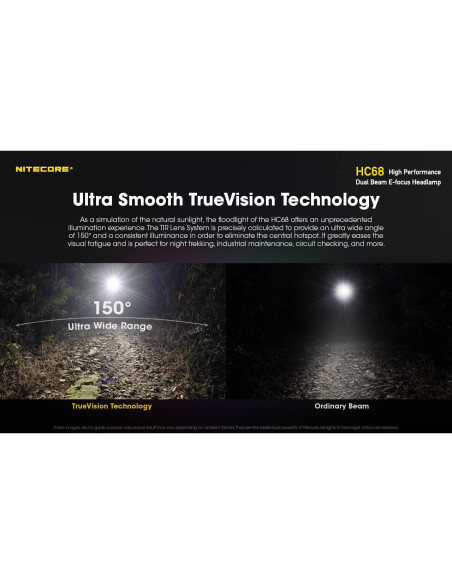 Linterna Frontal Nitecore HC68 Recargable 2000 Lúmenes E-Focus