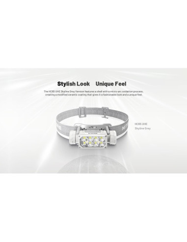 Linterna Nitecore HC65 UHE Gris Skyline 2000 Lúmenes + 2 Baterías
