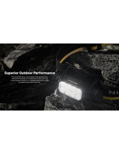 Linterna Nitecore HC65 UHE Gris Skyline 2000 Lúmenes + 2 Baterías