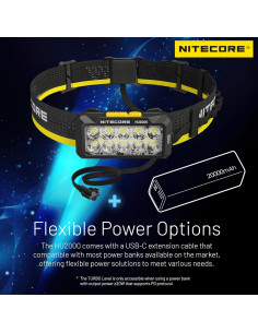 Linterna de Trabajo Nitecore HU2000 2000 Lúmenes USB-C 2