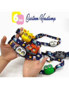 Linterna Frontal LED para Niños FANT.LUX - 6 PCS Animales 2