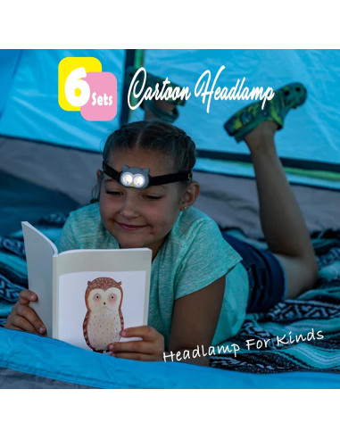 Linterna Frontal LED para Niños FANT.LUX - 6 PCS Animales