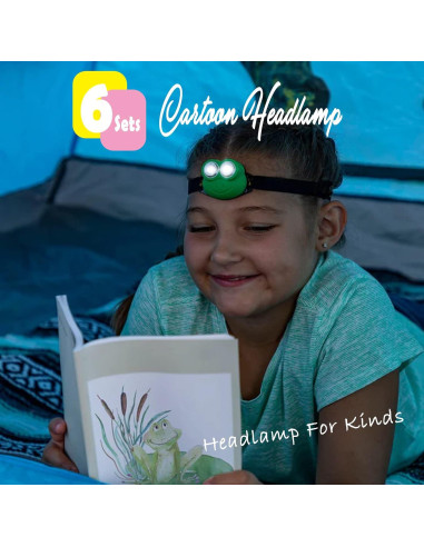 Linterna Frontal LED para Niños FANT.LUX - 6 PCS Animales
