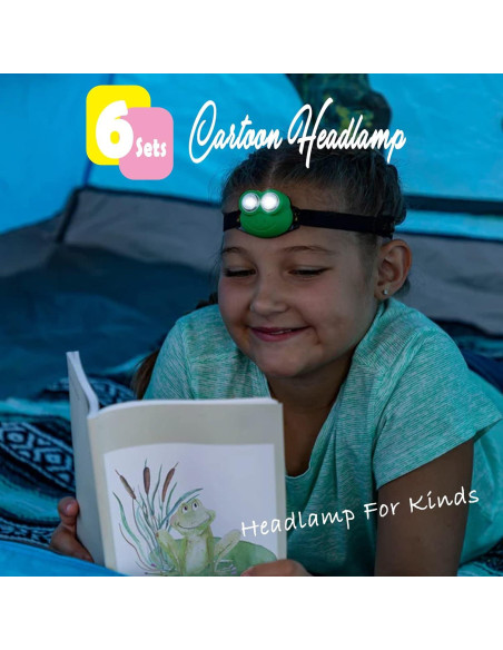 Linterna Frontal LED para Niños FANT.LUX - 6 PCS Animales