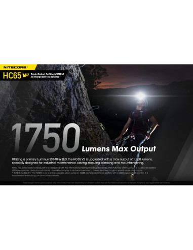 Linterna Frontal Nitecore HC65 V2 Recargable 1750 Lúmenes
