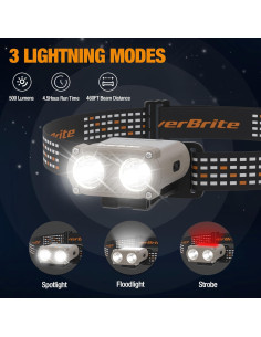 Linterna Frontal Recargable EverBrite con Sensor de Movimiento 2